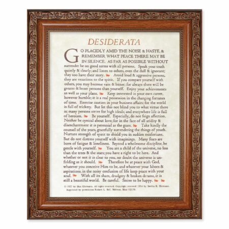 Desiderata Mahogany Finished Framed Art