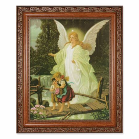 Guardian Angel Mahogany Finished Framed Art
