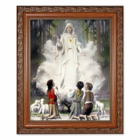 Lady of Fatima Mahogany Finished Framed Art