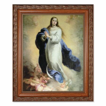 Immaculate Conception Mahogany Finished Framed Art