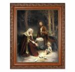 Holy Family Mahogany Finished Framed Art