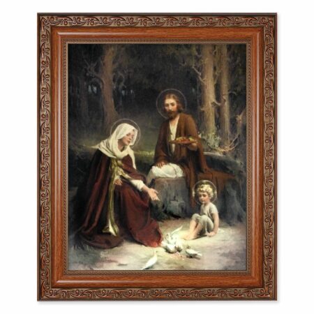 Holy Family Mahogany Finished Framed Art