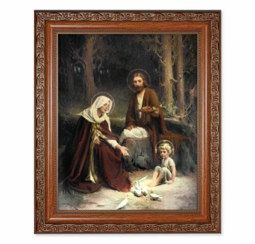 Holy Family Mahogany Finished Framed Art