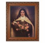 St. Therese Mahogany Finished Framed Art