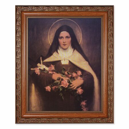 St. Therese Mahogany Finished Framed Art
