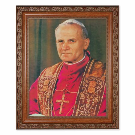 St. Pope John Paul II Mahogany Finished Framed Art