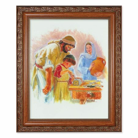 Jesus the Carpenter Mahogany Finished Framed Art