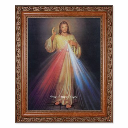 Divine Mercy Mahogany Finished Framed Art