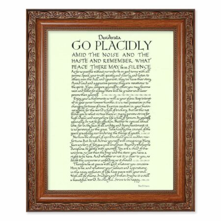 Go Placidly Mahogany Finished Framed Art
