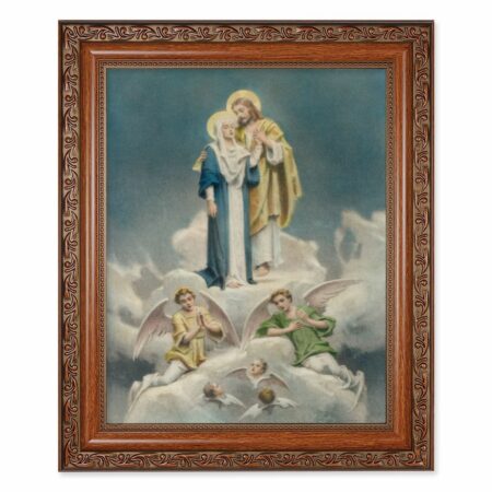 Jesus and Mary Mahogany Finished Framed Art