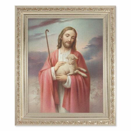 Good Shepherd Antique Silver Framed Art