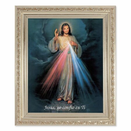 Divine Mercy (Spanish) Antique Silver Framed Art