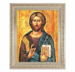 Christ the Teacher Antique Silver Framed Art