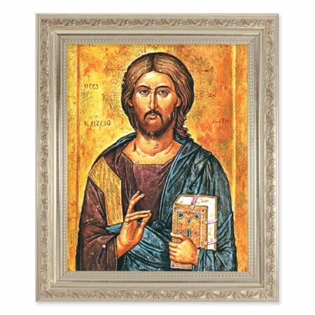 Christ the Teacher Antique Silver Framed Art