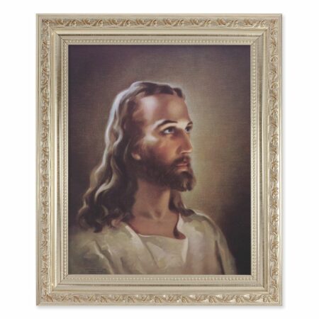 Head of Christ Antique Silver Framed Art