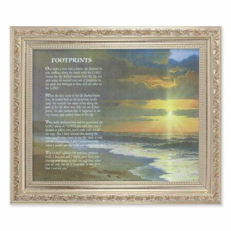 Footprints Antique Silver Framed Art