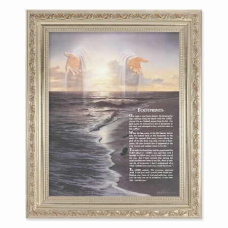 Footprints Antique Silver Framed Art