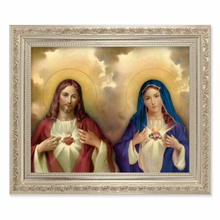 The Sacred Hearts Antique Silver Framed Art