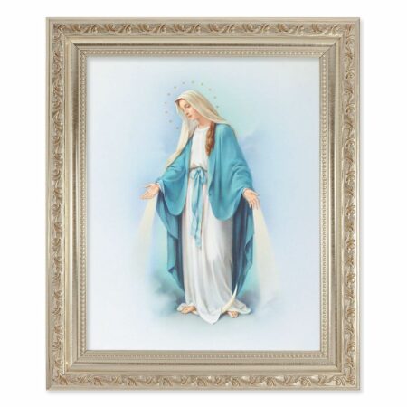 Our Lady of Grace Antique Silver Framed Art