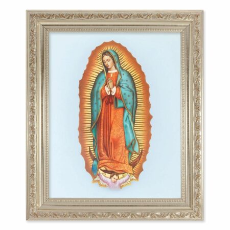 Our Lady of Guadalupe Antique Silver Framed Art