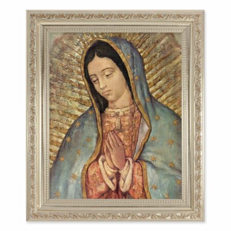 Our Lady of Guadalupe Antique Silver Framed Art