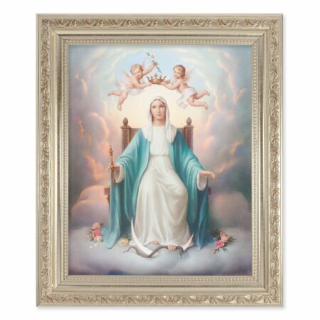 Queen of Heaven Antique Silver Framed Art