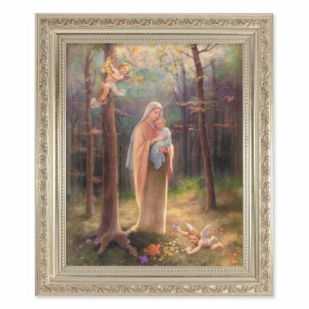 Madonna of the Woods Antique Silver Framed Art