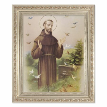 St. Francis Antique Silver Framed Art