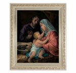 Holy Family Antique Silver Framed Art