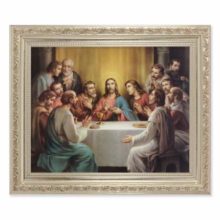 Last Supper Antique Silver Framed Art