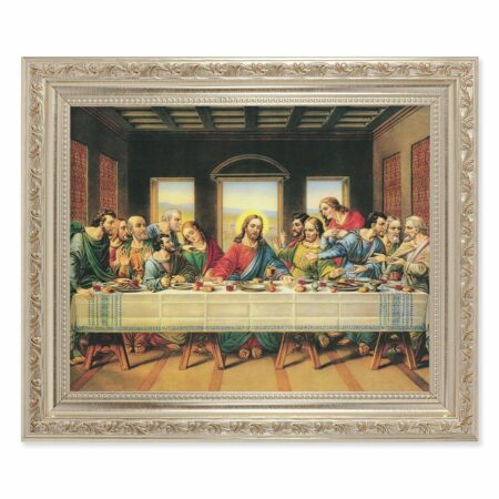 Last Supper Antique Silver Framed Art