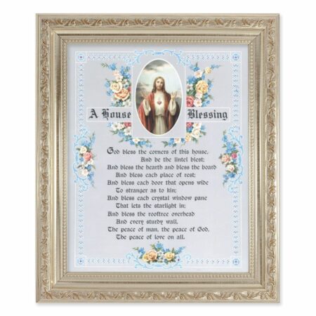House Blessing - Sacred Heart of Jesus Antique Silver Framed Art