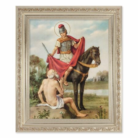 St. Martin of Tours Antique Silver Framed Art