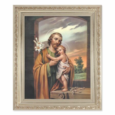 St. Joseph Antique Silver Framed Art