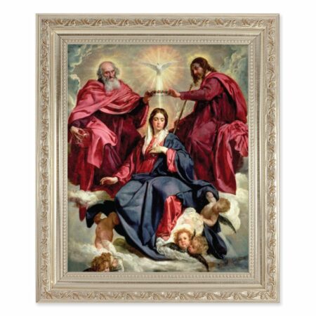 Crowning of Mary Antique Silver Framed Art