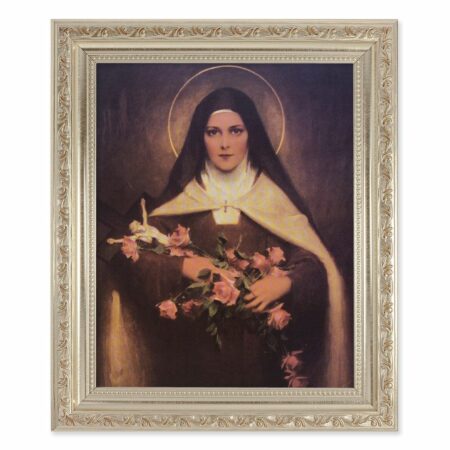 St. Therese Antique Silver Framed Art