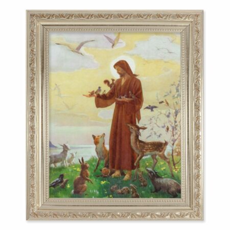 St. Francis Antique Silver Framed Art