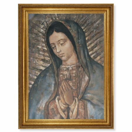 Our Lady of Guadalupe Gold Wood Framed Canvas Art