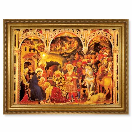 Adoration of the Magi Antique Gold-Leaf Framed Art