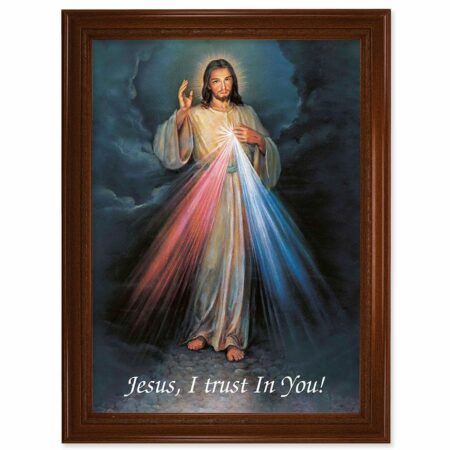 Divine Mercy Walnut Finish Framed Art