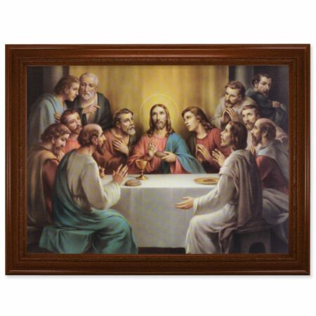 Last Supper Walnut Finish Framed Art