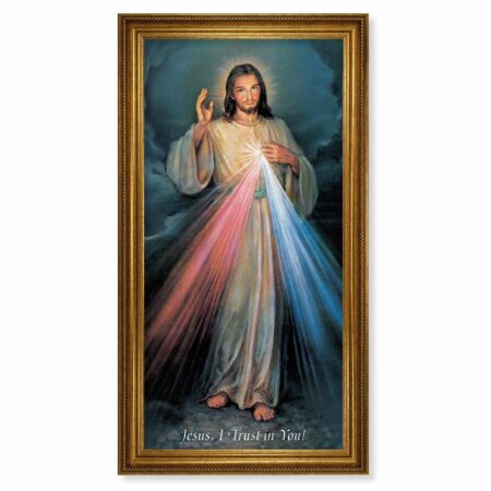 Divine Mercy Antique Gold Framed Art