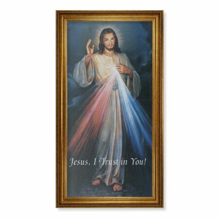 Divine Mercy Antique Gold Framed Canvas Art