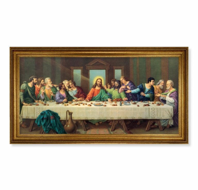 Last Supper Antique Gold Framed Art - Buy Religious Catholic Store