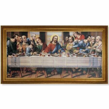 Last Supper Antique Gold Framed Canvas Art