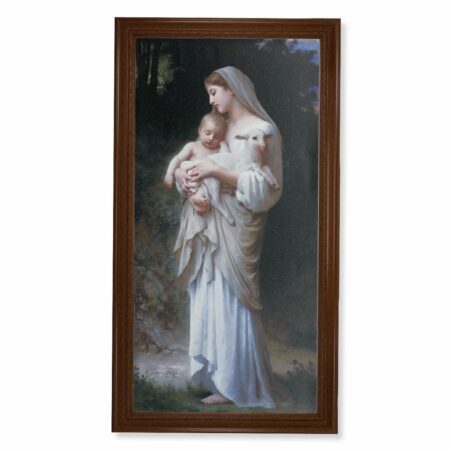 Divine Innocence Walnut Finish Framed Canvas Art