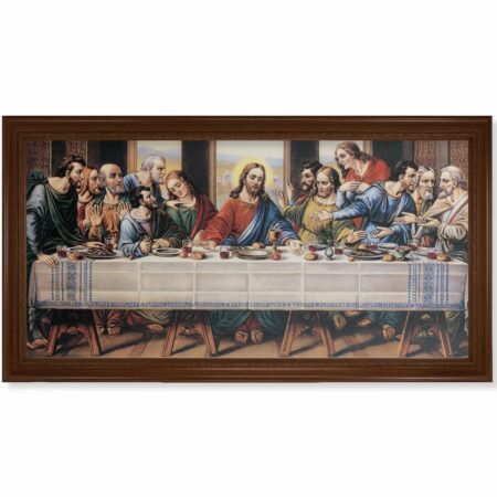 Last Supper Walnut Finish Framed Canvas Art