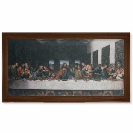 Last Supper Walnut Finish Framed Canvas Art