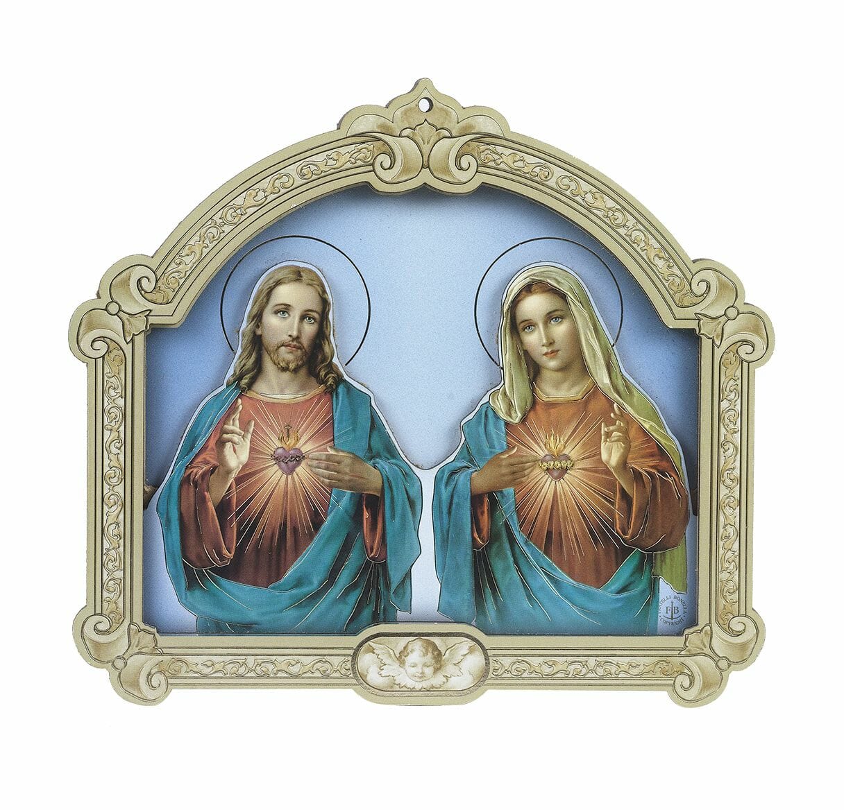 Sacred Heart Of Jesus And Immaculate Heart Of Mary Wood Plaque - Buy ...