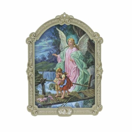 Guardian Angel on Bridge Wood Plaque